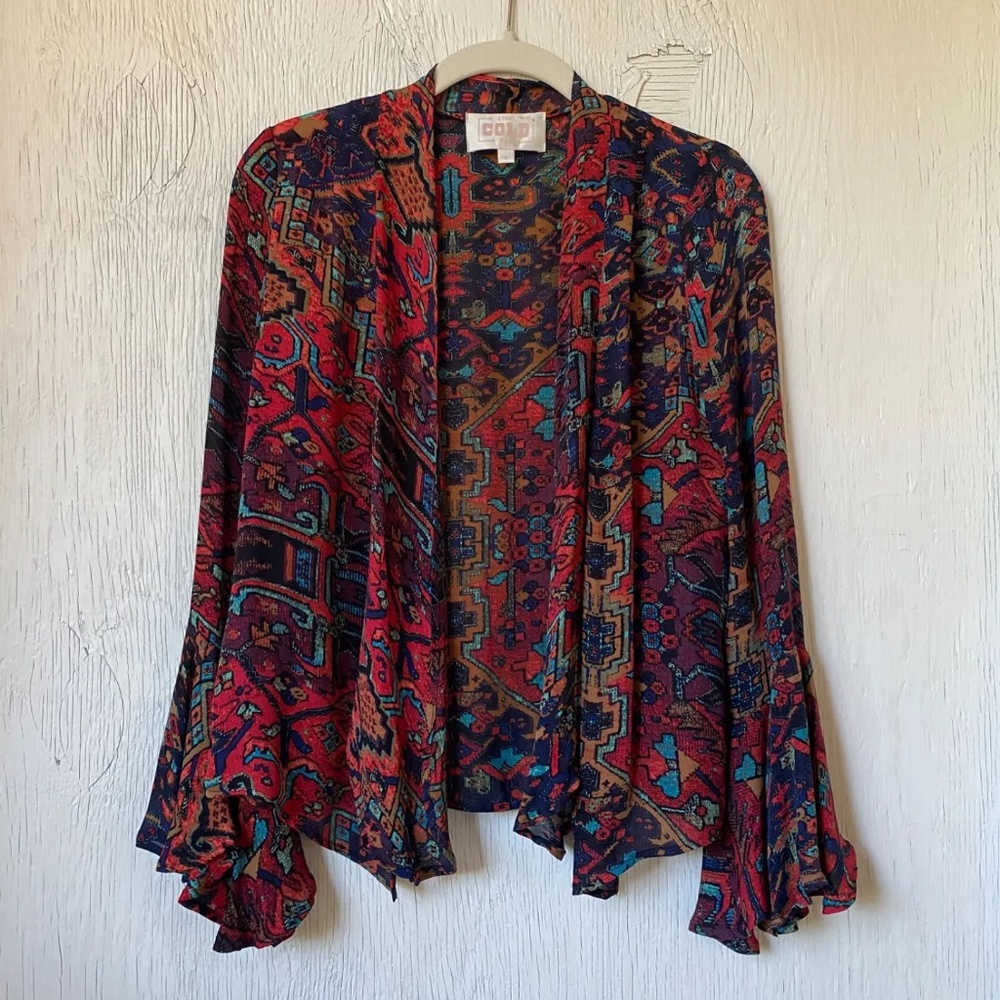Stone Cold Fox silk top / jacket